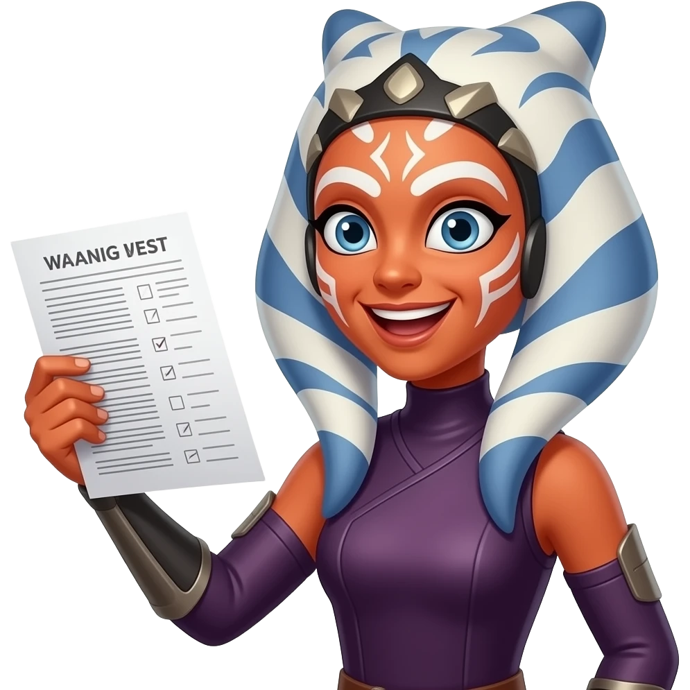 ahsoka tabo excited taking a test emoji