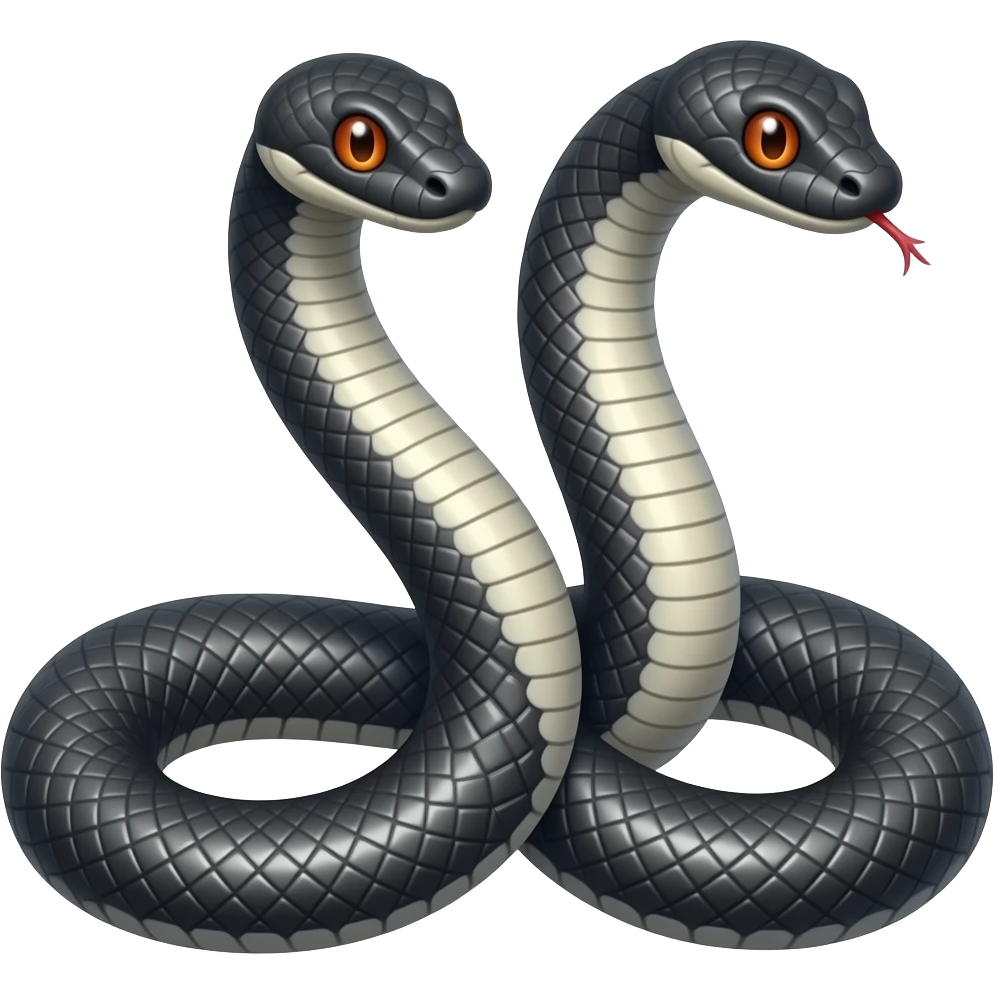 Black double faced snake emoji