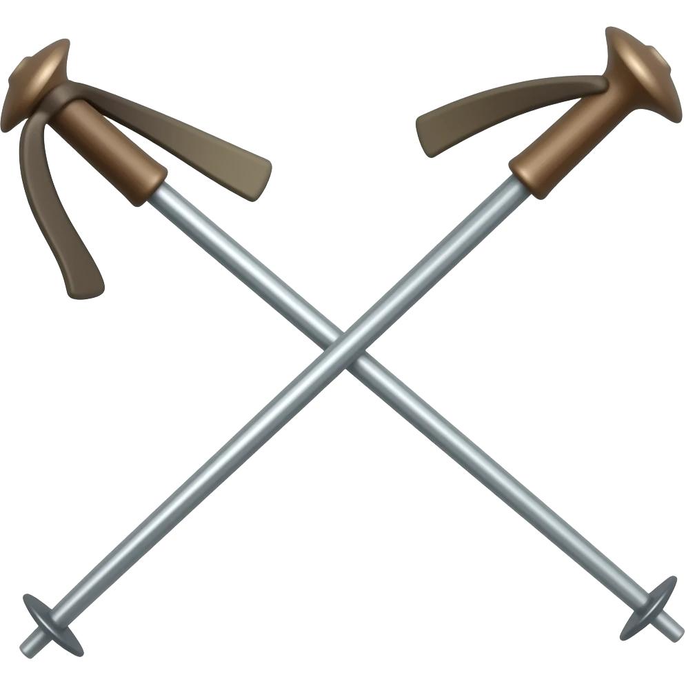 cartoon style less detailed ski poles emoji