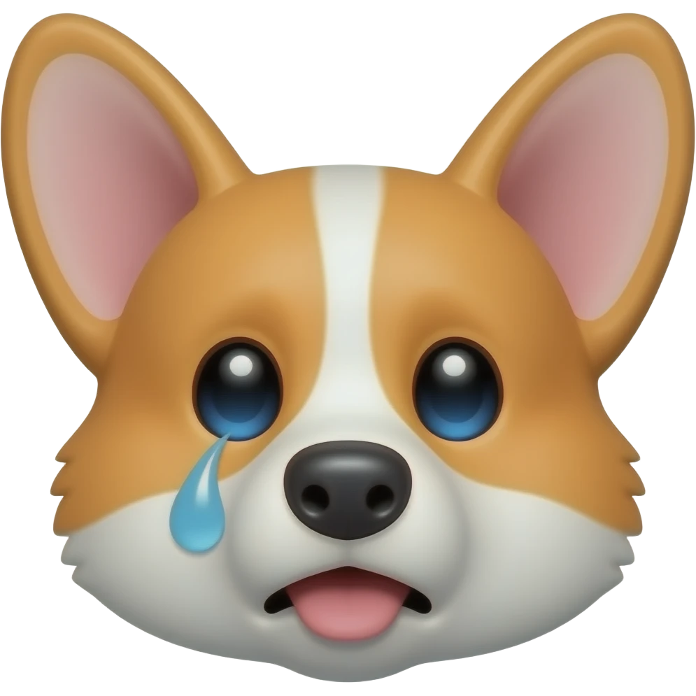 Scared corgi face emoji