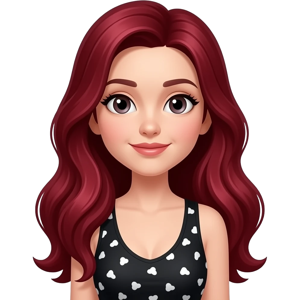 Full body dark red hair women emoji