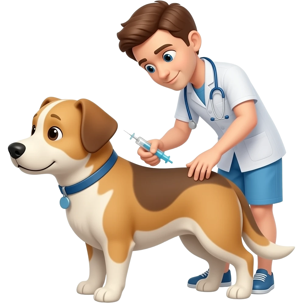 veterinaria vacunando a perro emoji