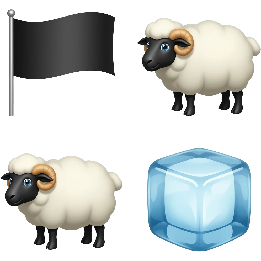 🐑🏴🧊 emoji
