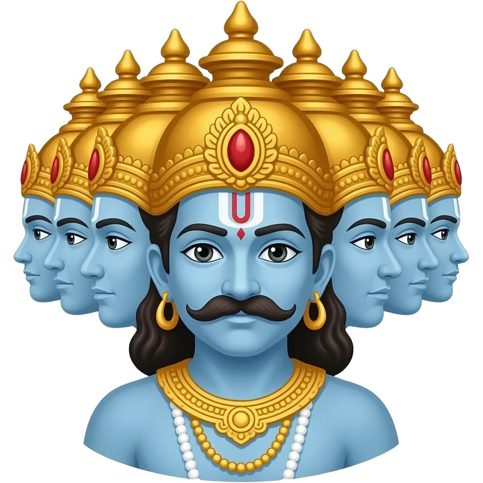 LANKAPATI ravana with 10 heads emoji