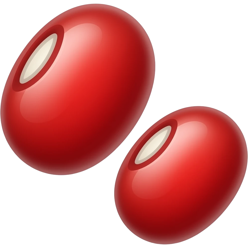 2 red beans emoji