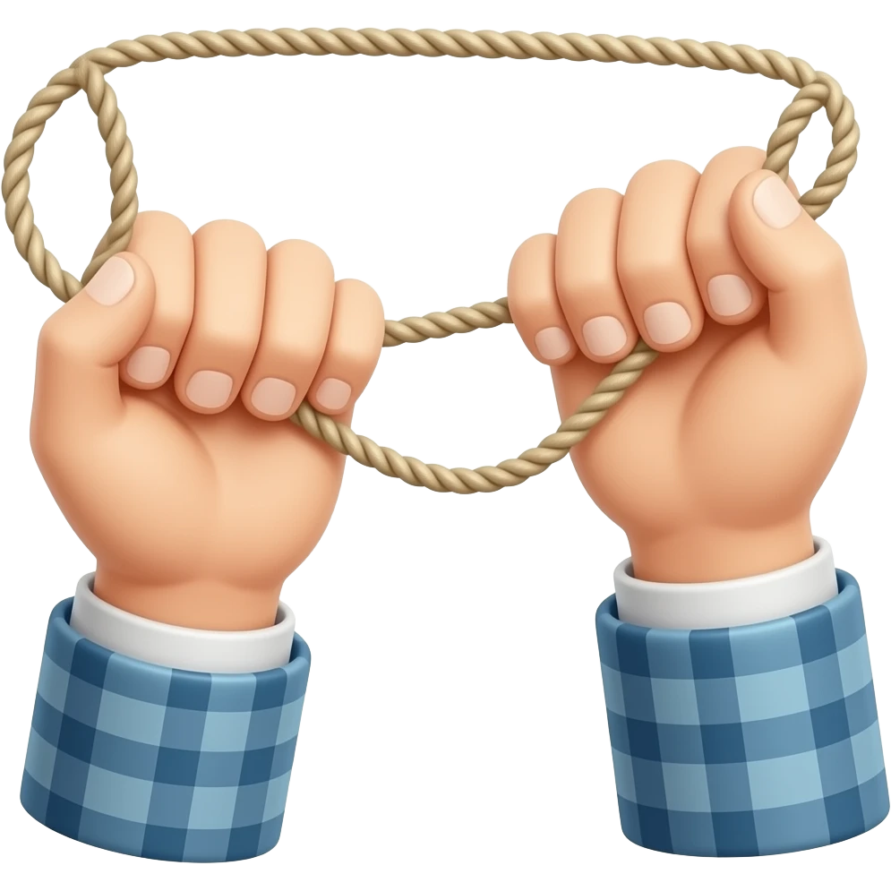 pulling a rope with hands emoji