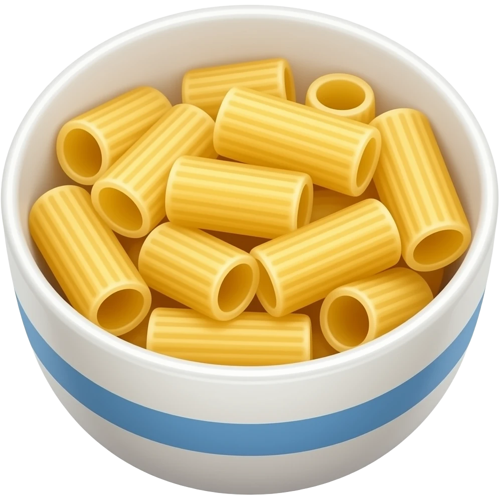 Rigatoni noodles in a bowl emoji