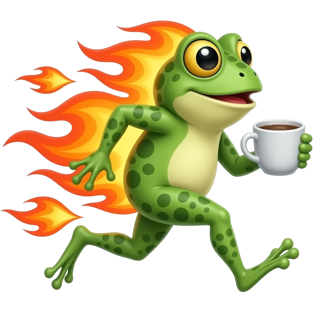 🐸☕🔥🏃💨 emoji