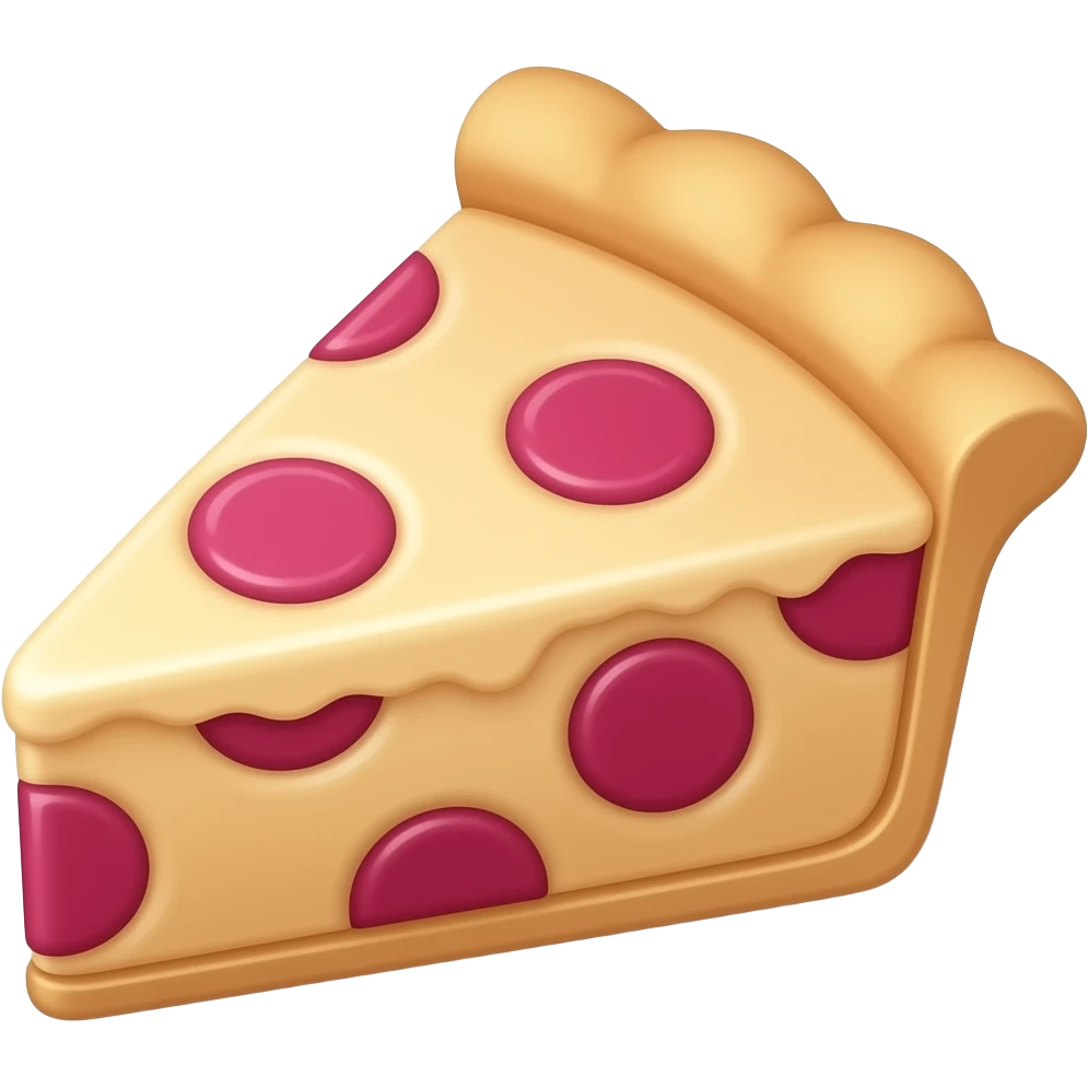 Create high-quality glossy emojis with a vibrant modern style.Make the emojis look premium, shiny, and eye-catching with bright highlights, smooth gradients, soft reflections, and glowing details. Pie emoji emoji