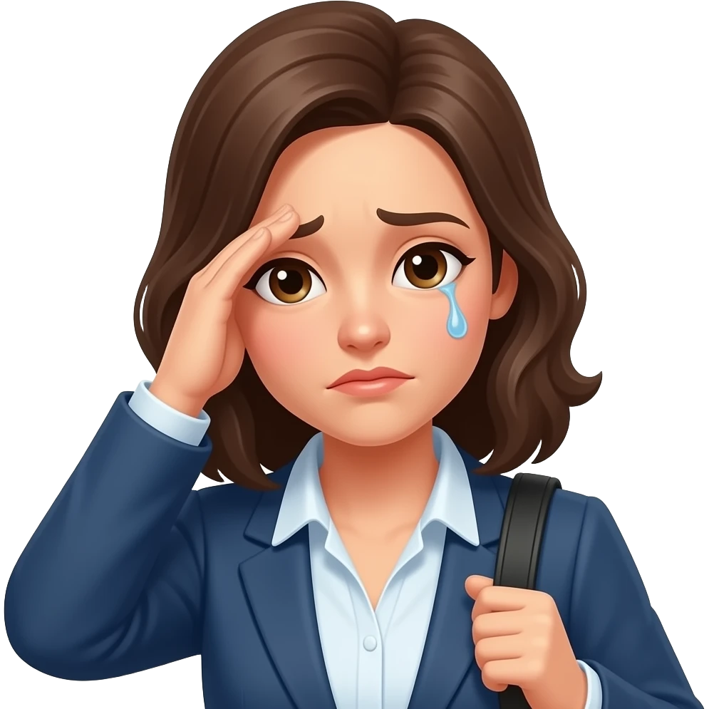 leave work women with tired face emoji