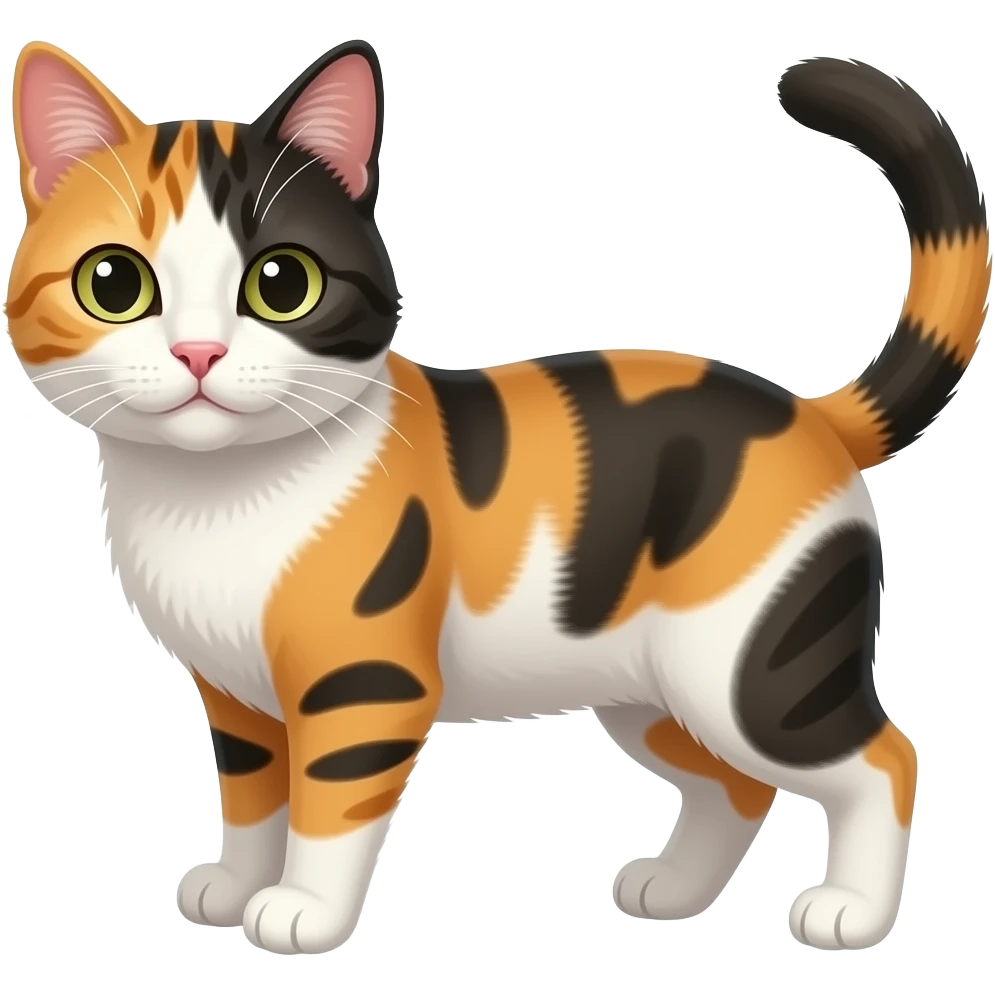 A unique and different cat, calico emoji