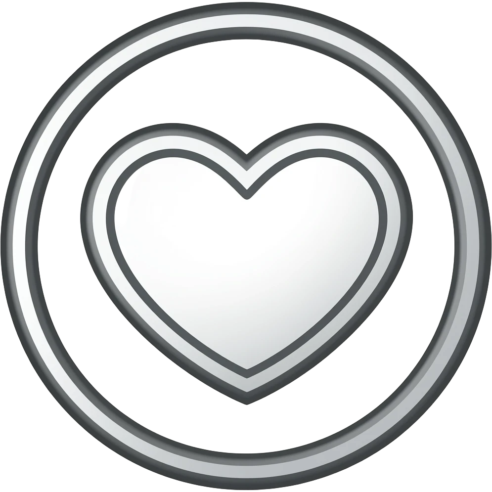 A lined heart with a circle around it emoji