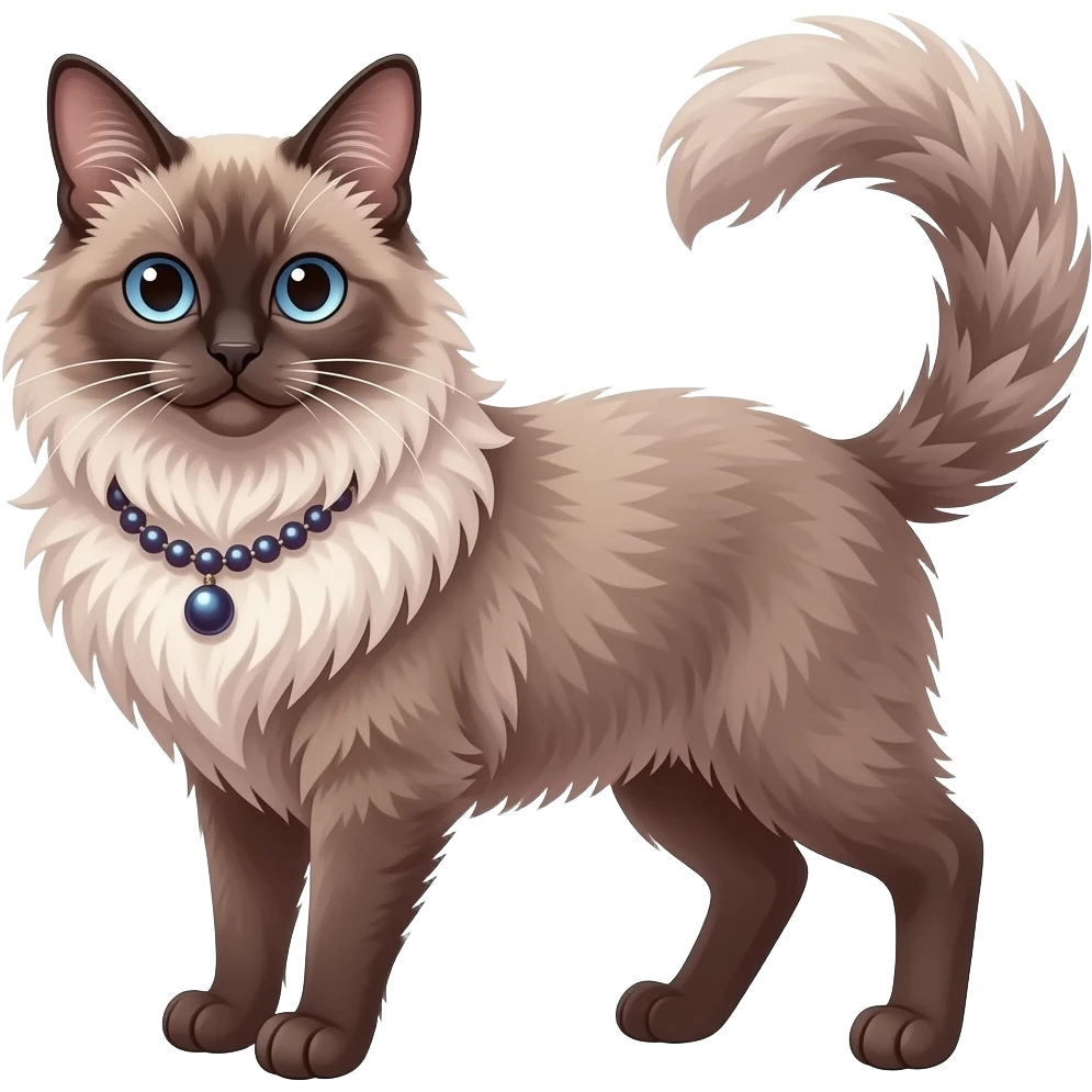 Fuzzy slim oriental feathery long-haired beaded mane cozy rosy aesthetic feathery feminine Rosy beautiful emoji