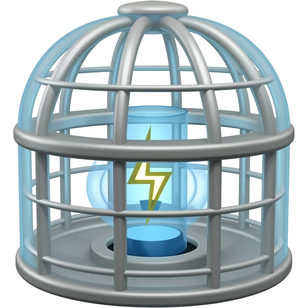 Faraday cage with electricty emoji
