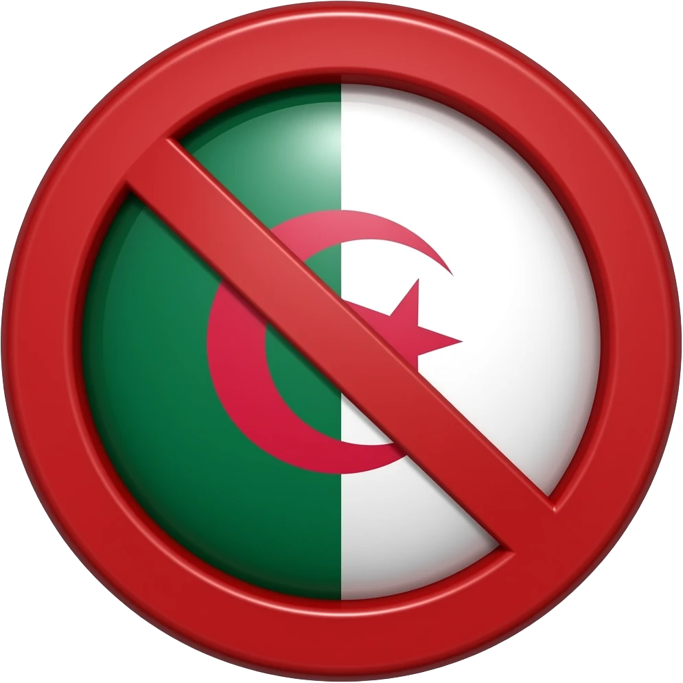 Algérie drapeau interdit emoji