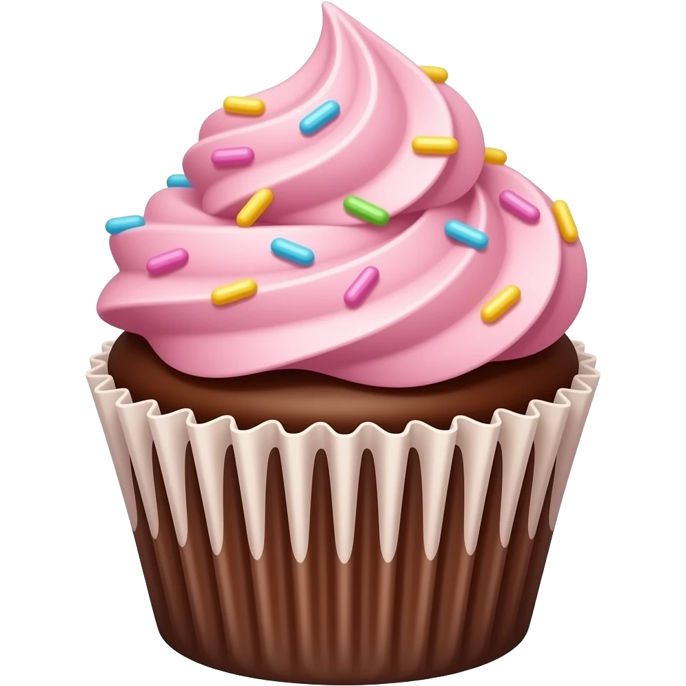 Cupcake with pink icing emoji