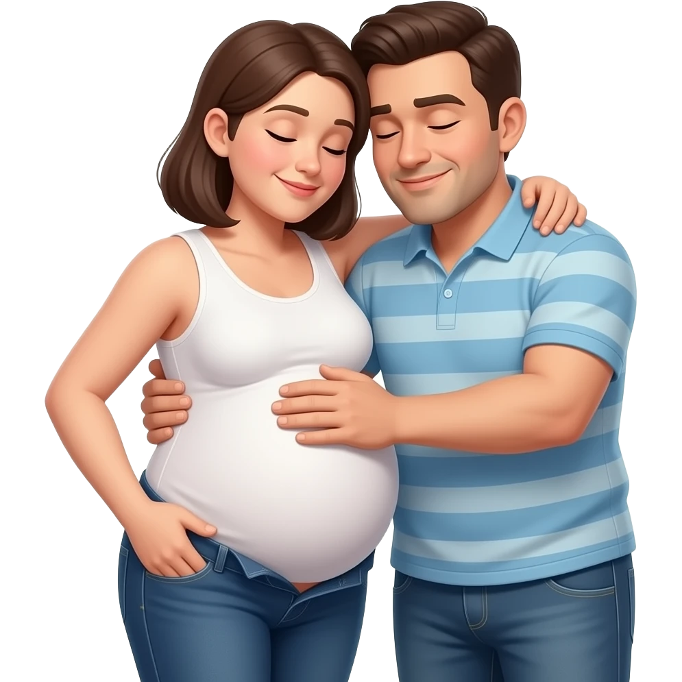very pregnant Man hugging very pregnant man tightly with one hand in their pants and the other with a huge pant bulge emoji