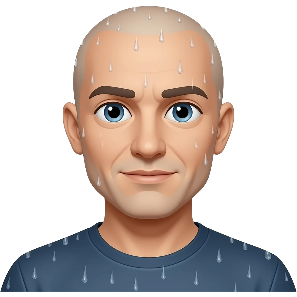 🧑🏻‍🦲🌧️ emoji