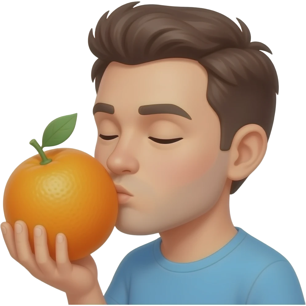 ORANGE  KISSING MAN emoji