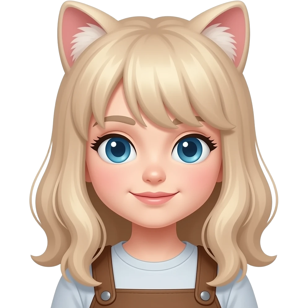 девушка кузнец со светлыми волосами и ушками котика emoji
