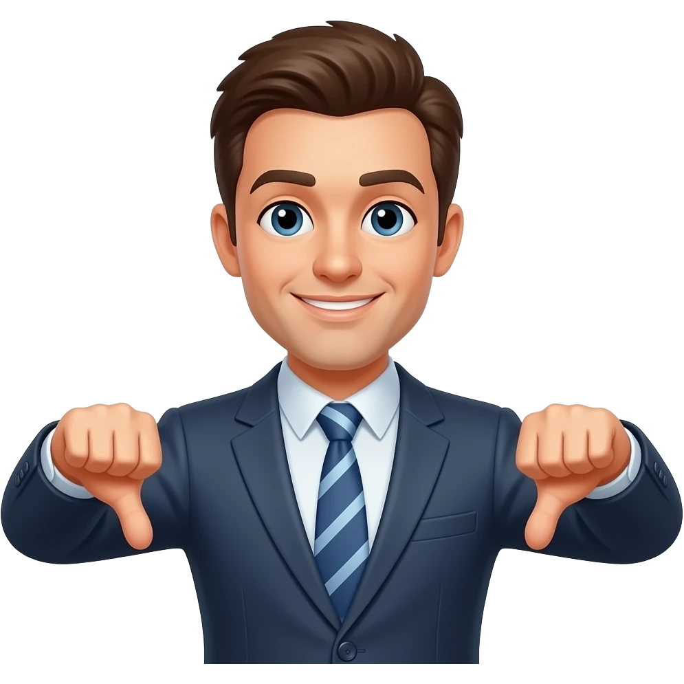 picture of a man with 2 thumbs down saying milk the cow emoji