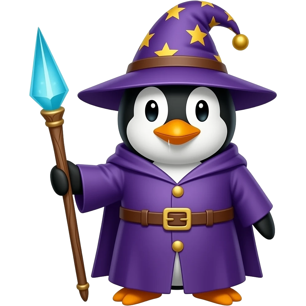 Penguin Wizard emoji