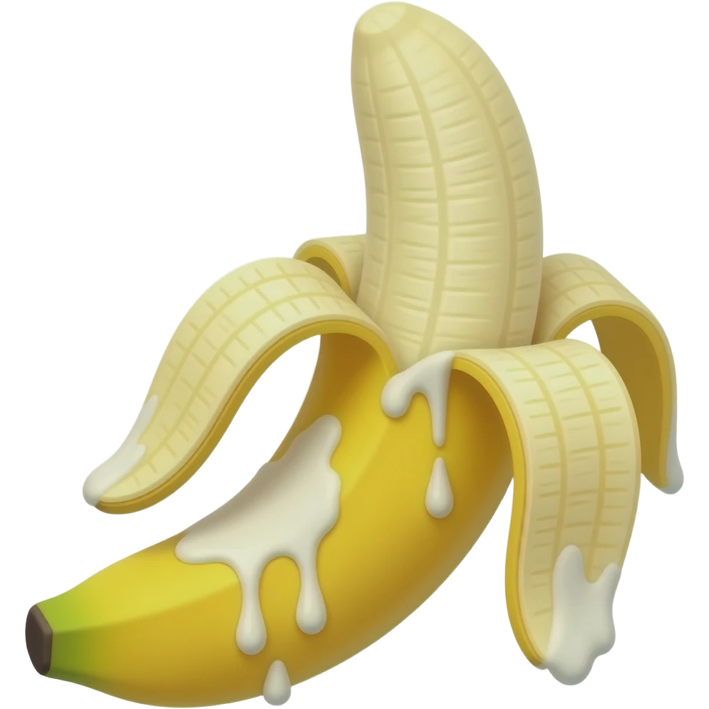 банан  вертикально, стекает молоко emoji