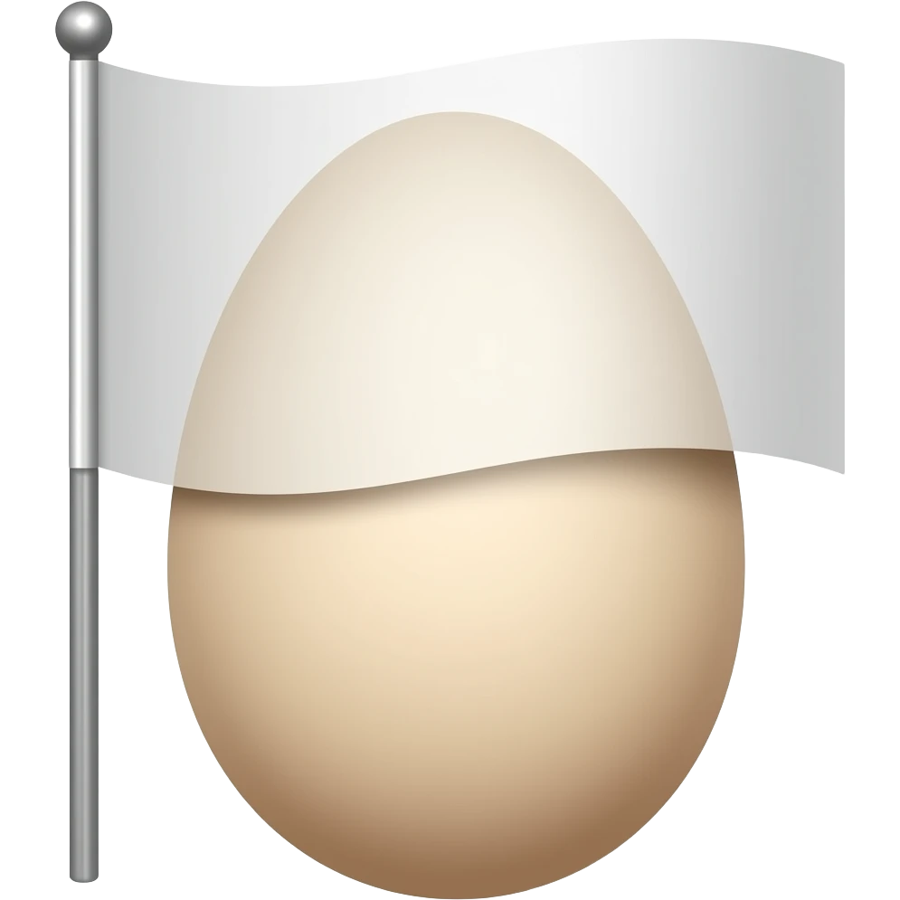 White flag with 🥚 emoji