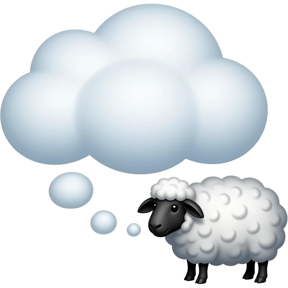 nube pensativa contando ovejas emoji