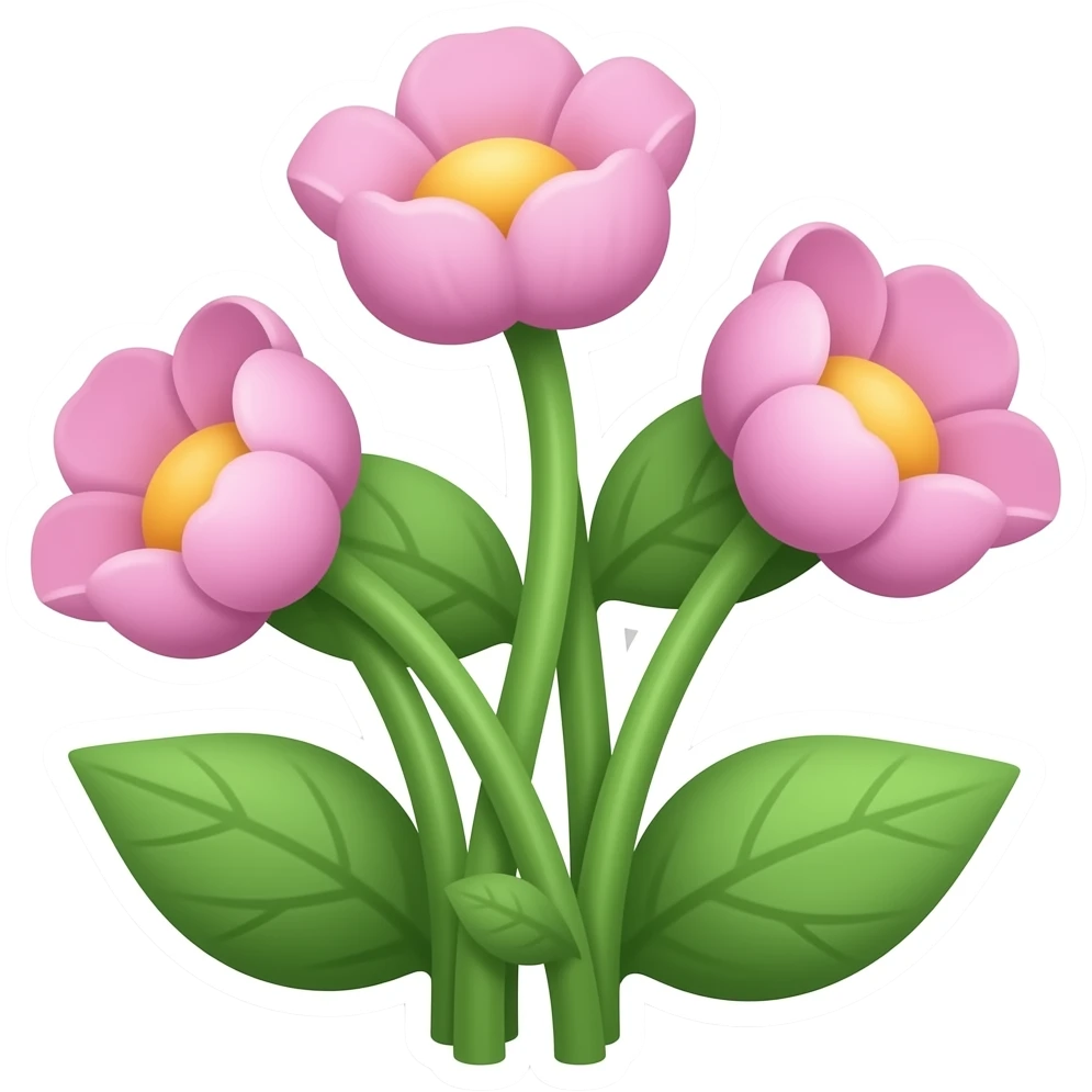 Give small flowers sticker emoji