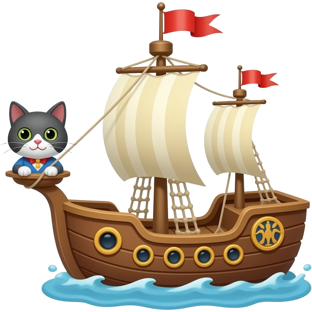 boat with a cat figurehead emoji
