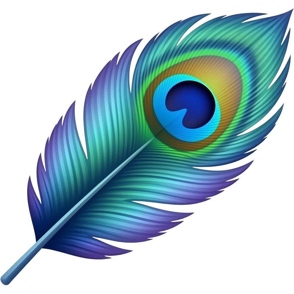 Peacock single feather emoji