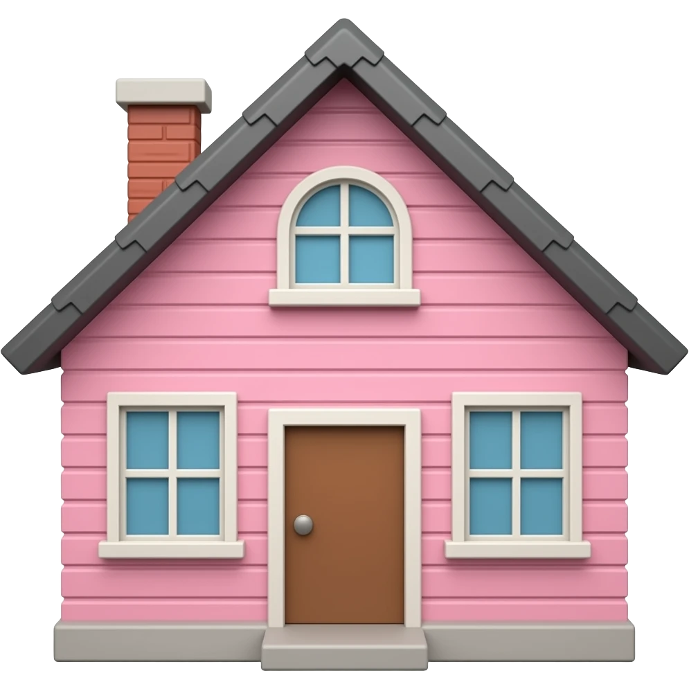 pink house emoji