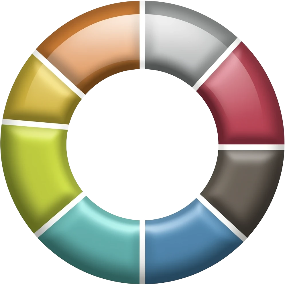 A circle split into 5 pieces emoji