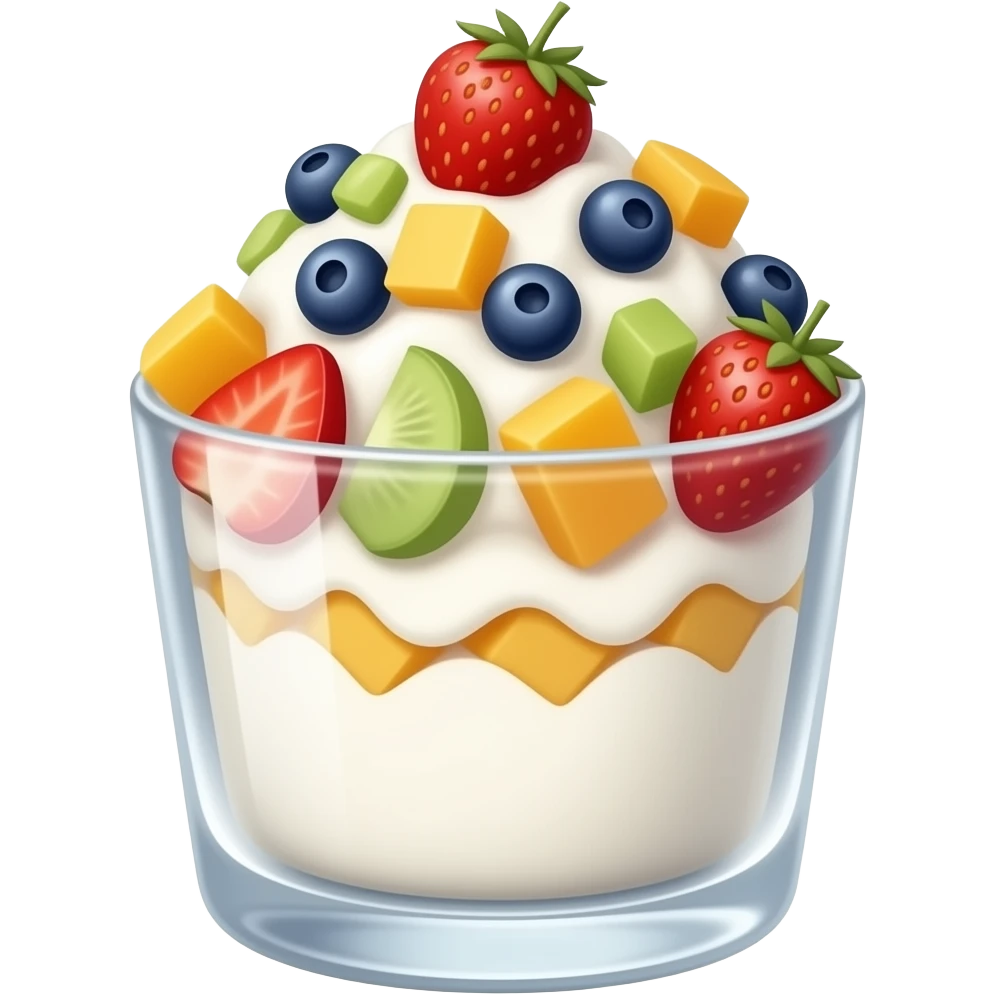 Shaved Ice Fresh Fruit pieces in cup emoji