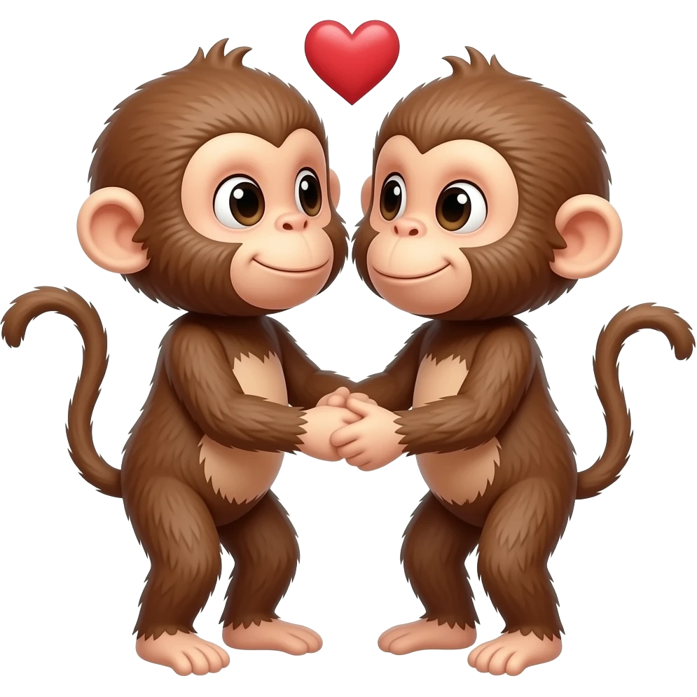 Two monkeys in love emoji