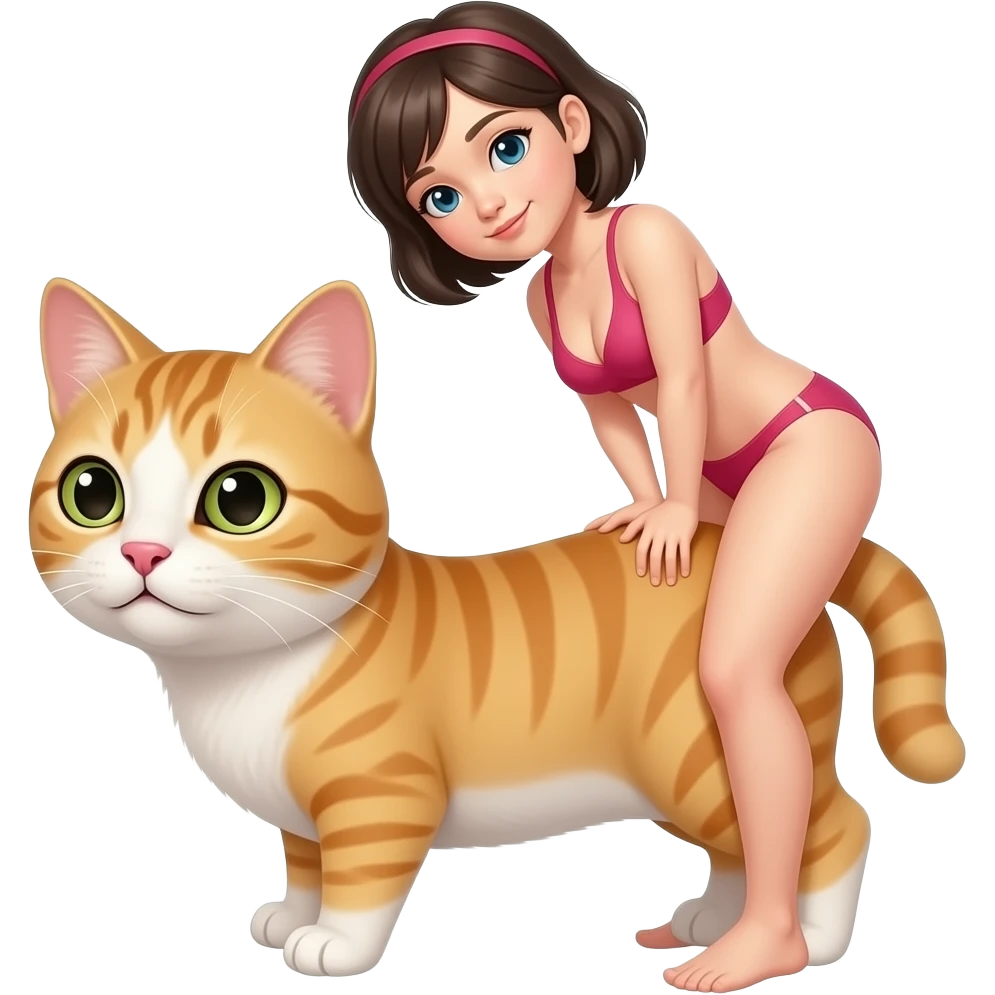 알몸 상태로 여성이 고양이 스트레칭 자세로 엉덩이를 보여준다 emoji