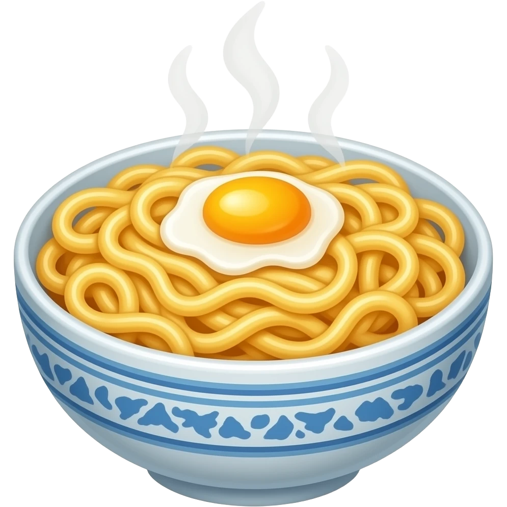 Egg butter noodles in a bowl emoji