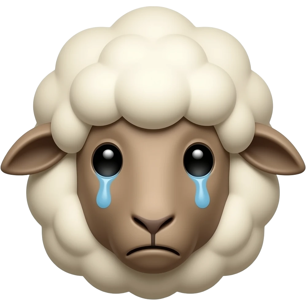 Scared sheep face emoji