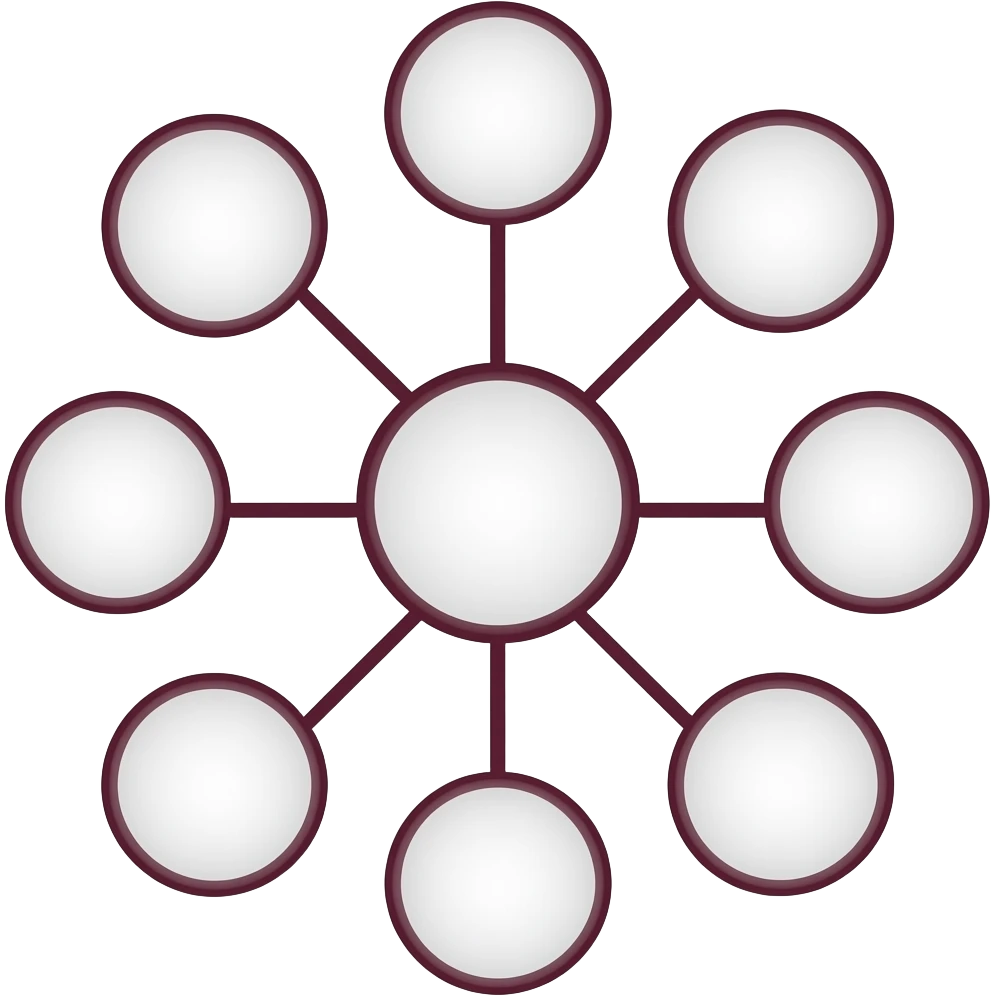 a burgundy simple mindmap emoji