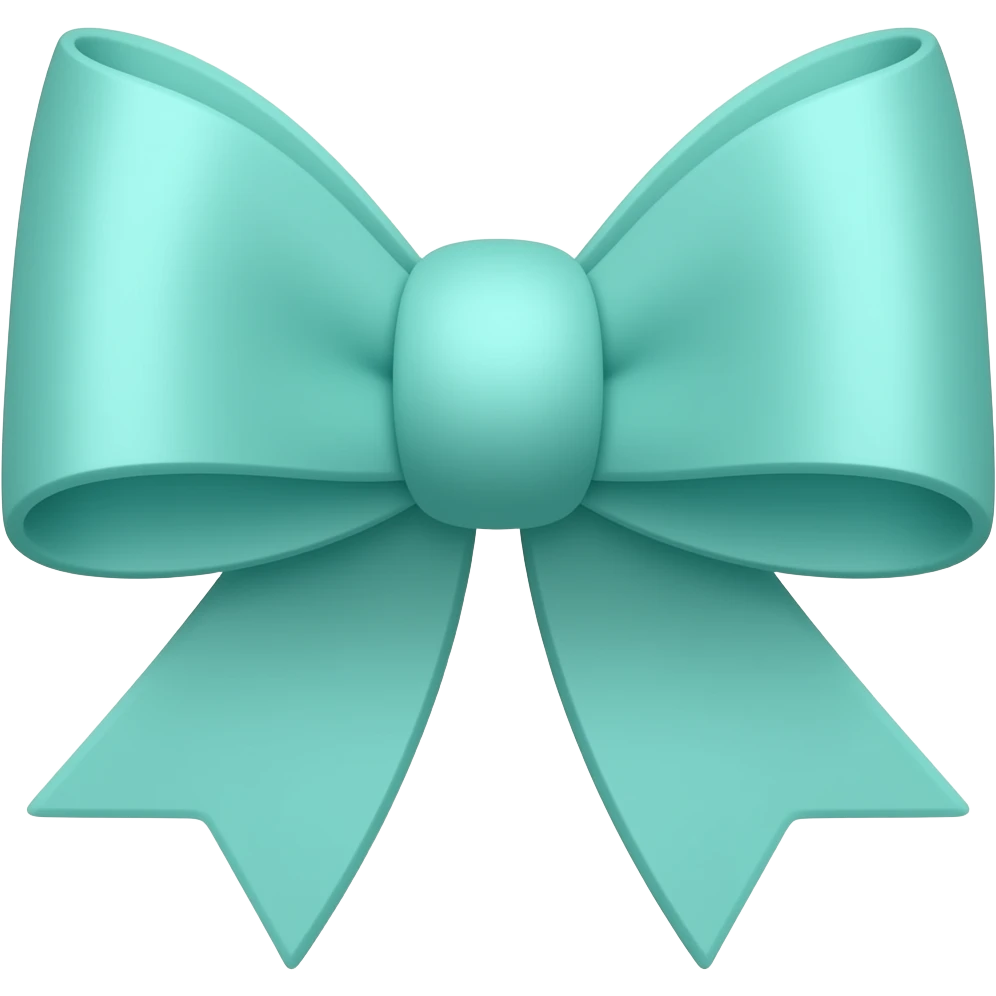 Teal  bow emoji