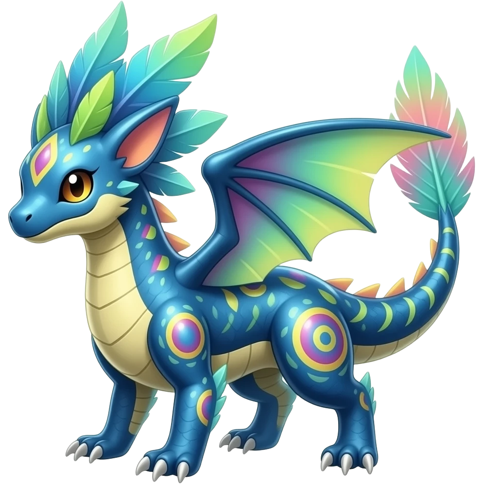 Shiny exotic feathery acidic trippy abstract tropical bioluminescent edgy cool Salandit-Salamence-Ekans-Seviper-Salazzle-Fakemon-hybrid emoji