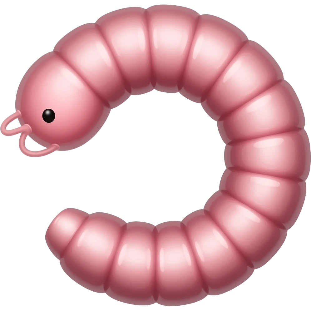 pink earthworm without eyes textured emoji