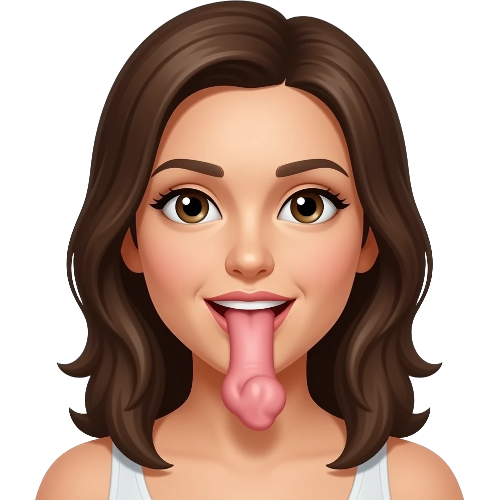 Женщина с мужским членом во рту emoji