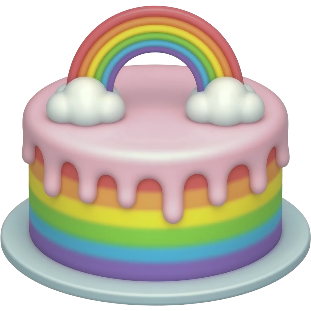 pastel rainbow cake emoji