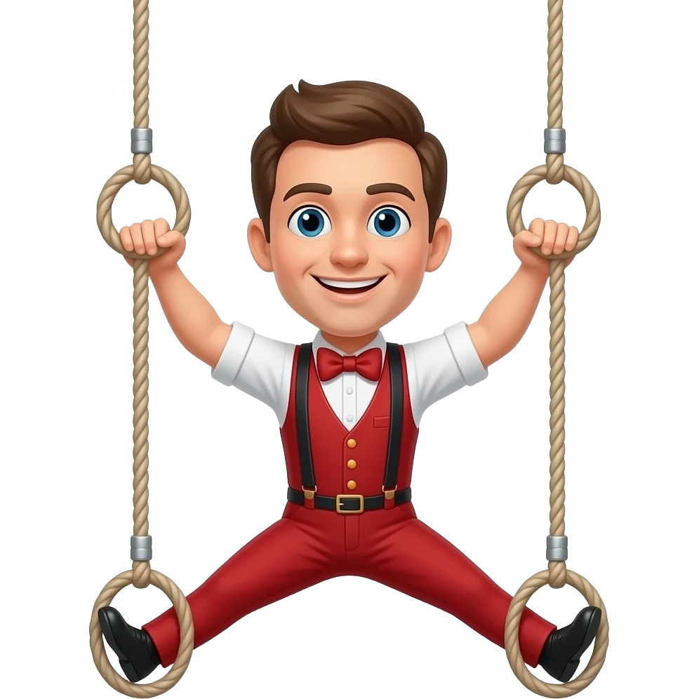circus guy on Hanging trapeze emoji