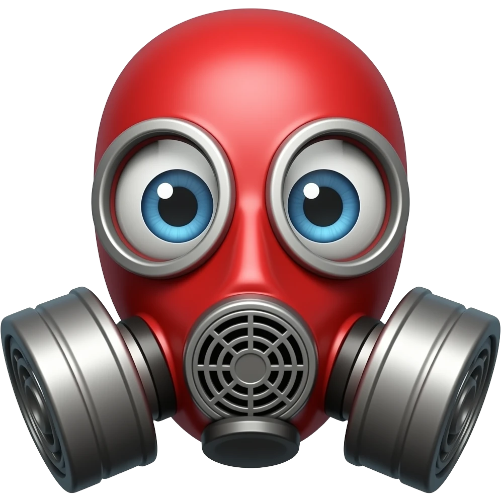 red gas mask emoji