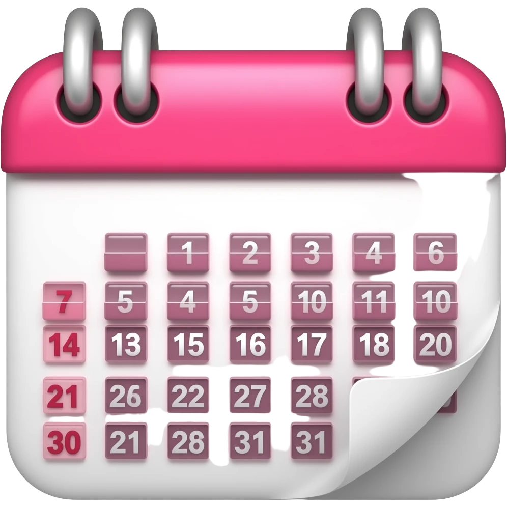pink calendar emoji