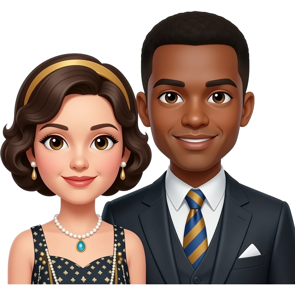 1920s biracial couple emoji