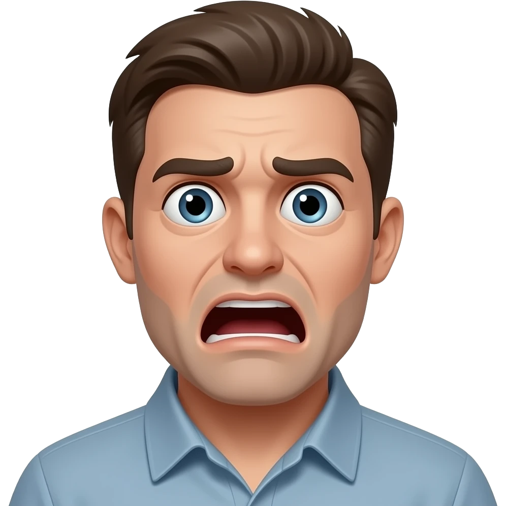 Un umano con cara larga de terror emoji